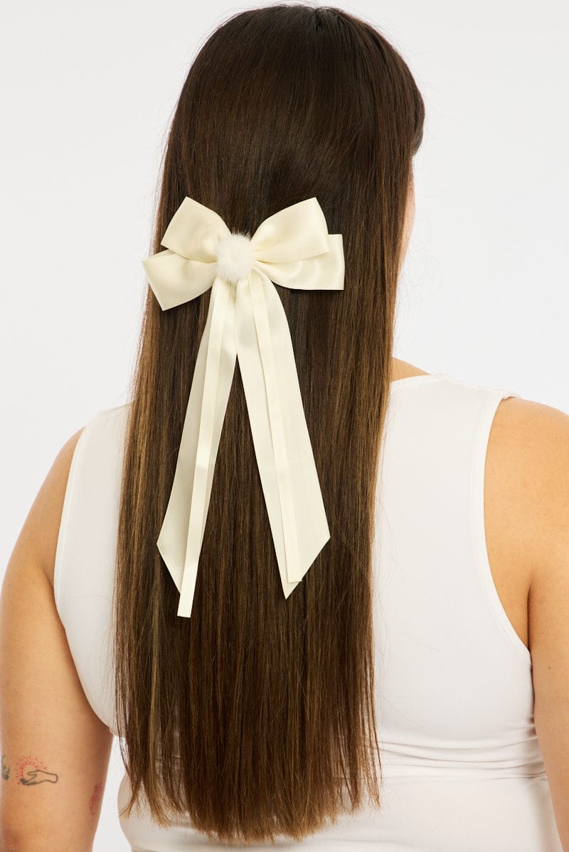 White Velvet Hair Bow for YouandAll Fashion