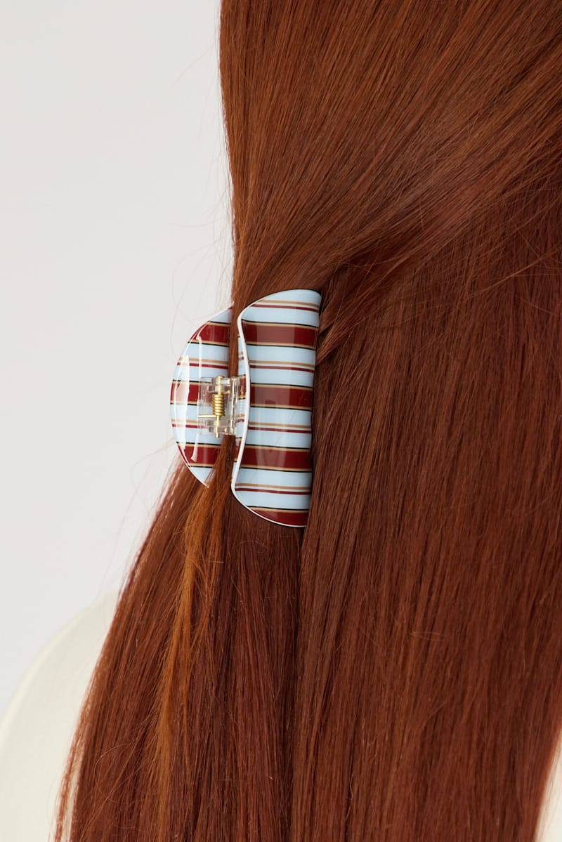 Multi Stripe Half-moon Hair Claw Clip for YouandAll Fashion