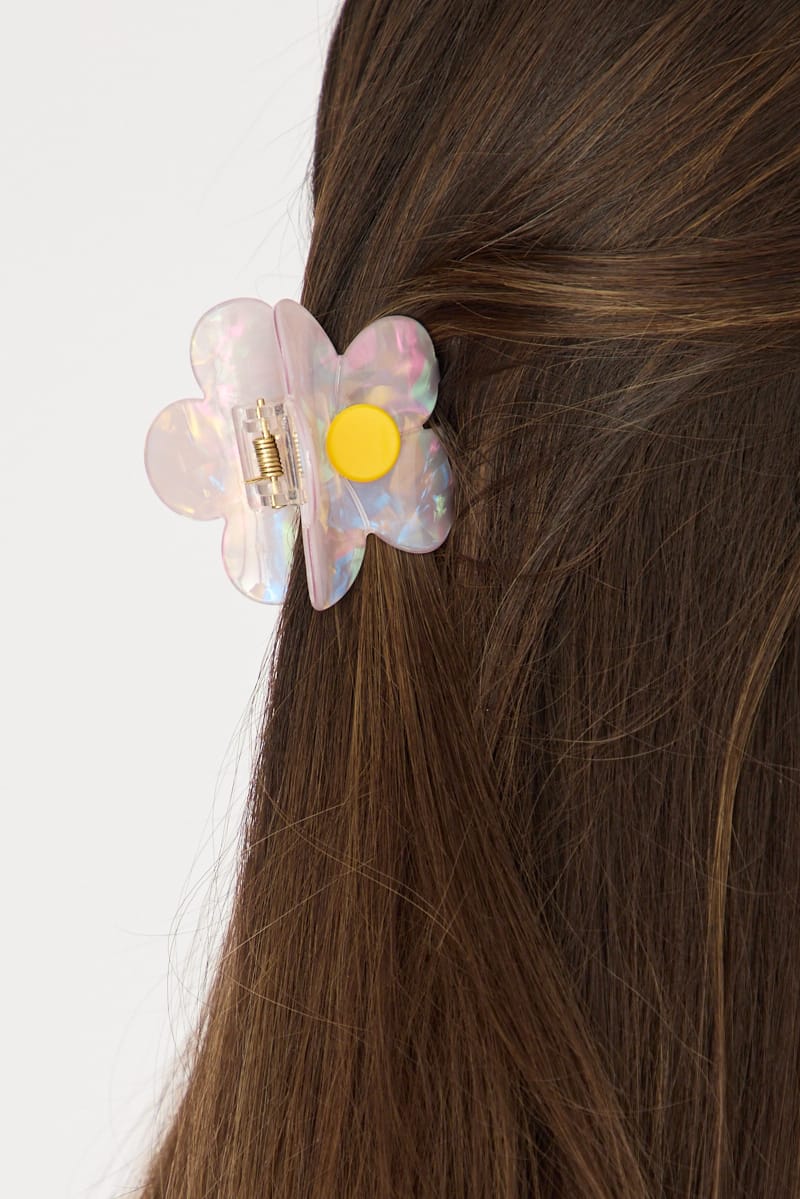 Pink Flower Hair Claw Clip for YouandAll Fashion