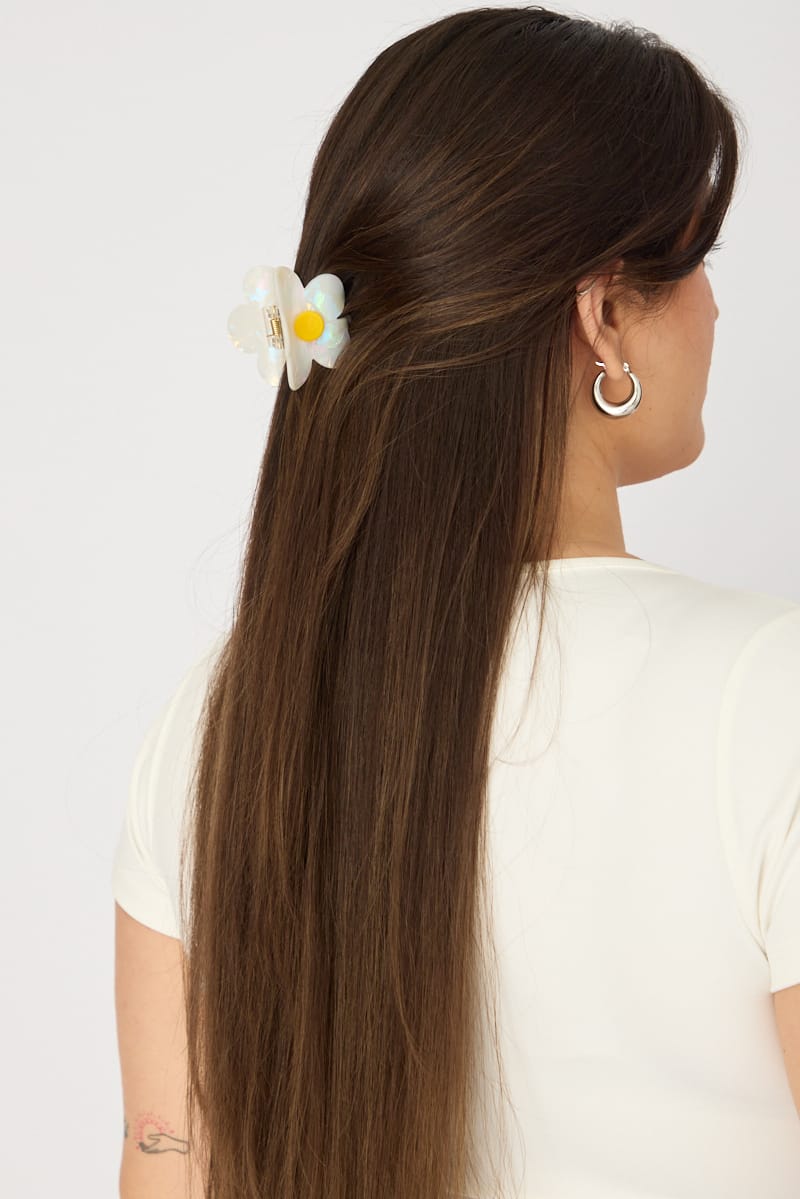 White Flower Hair Claw Clip for YouandAll Fashion