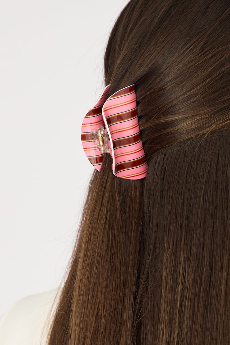 Multi Stripe Half-moon Hair Claw Clip for YouandAll Fashion