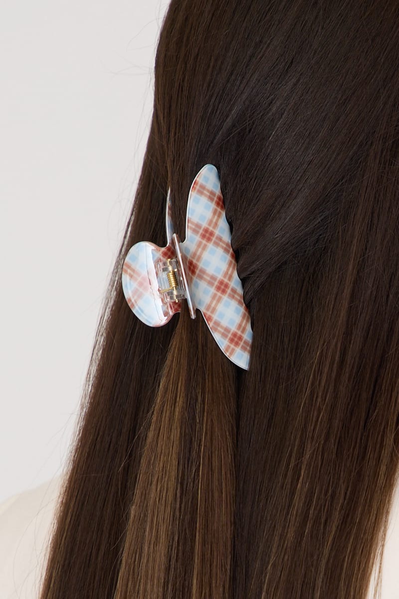 Multi Check Hair Claw Clip for YouandAll Fashion