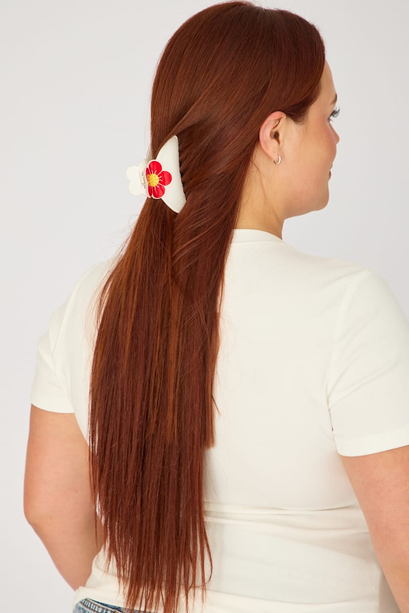 Red Floral Flower Hair Claw Clip for YouandAll Fashion