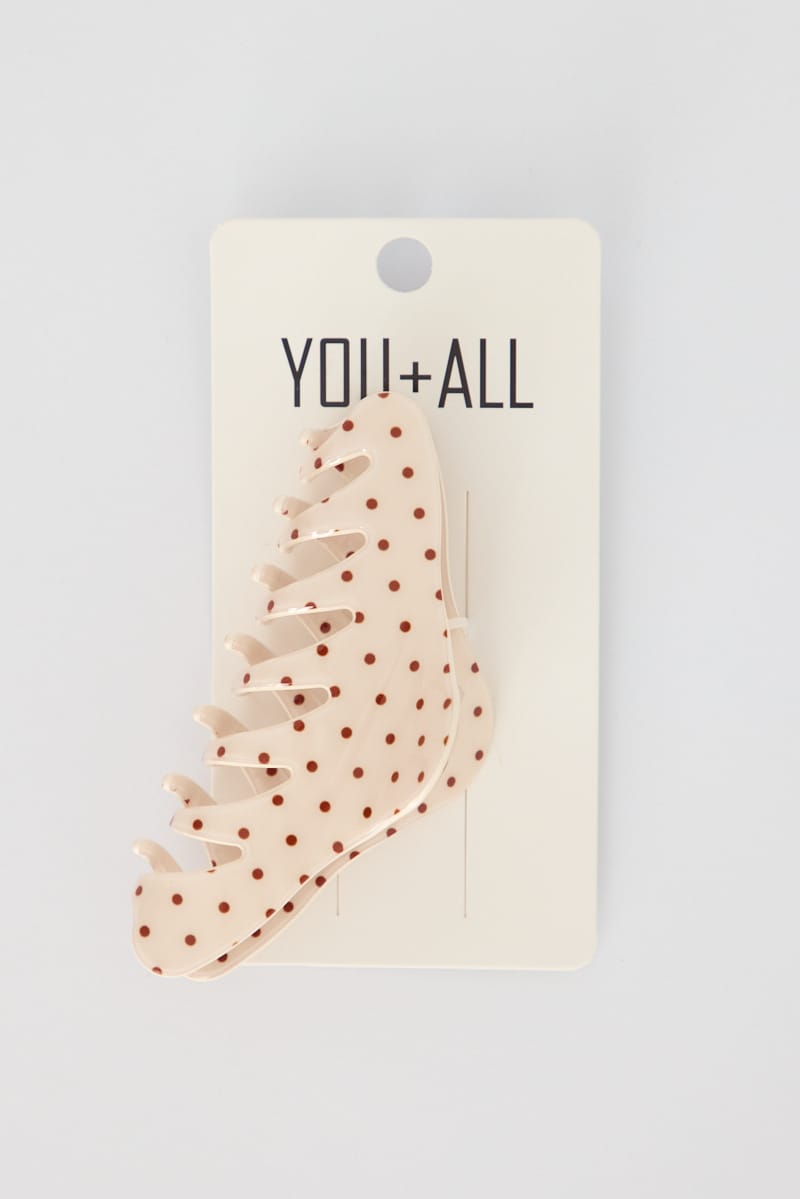 White Polka Dot Large Claw Clip for YouandAll Fashion