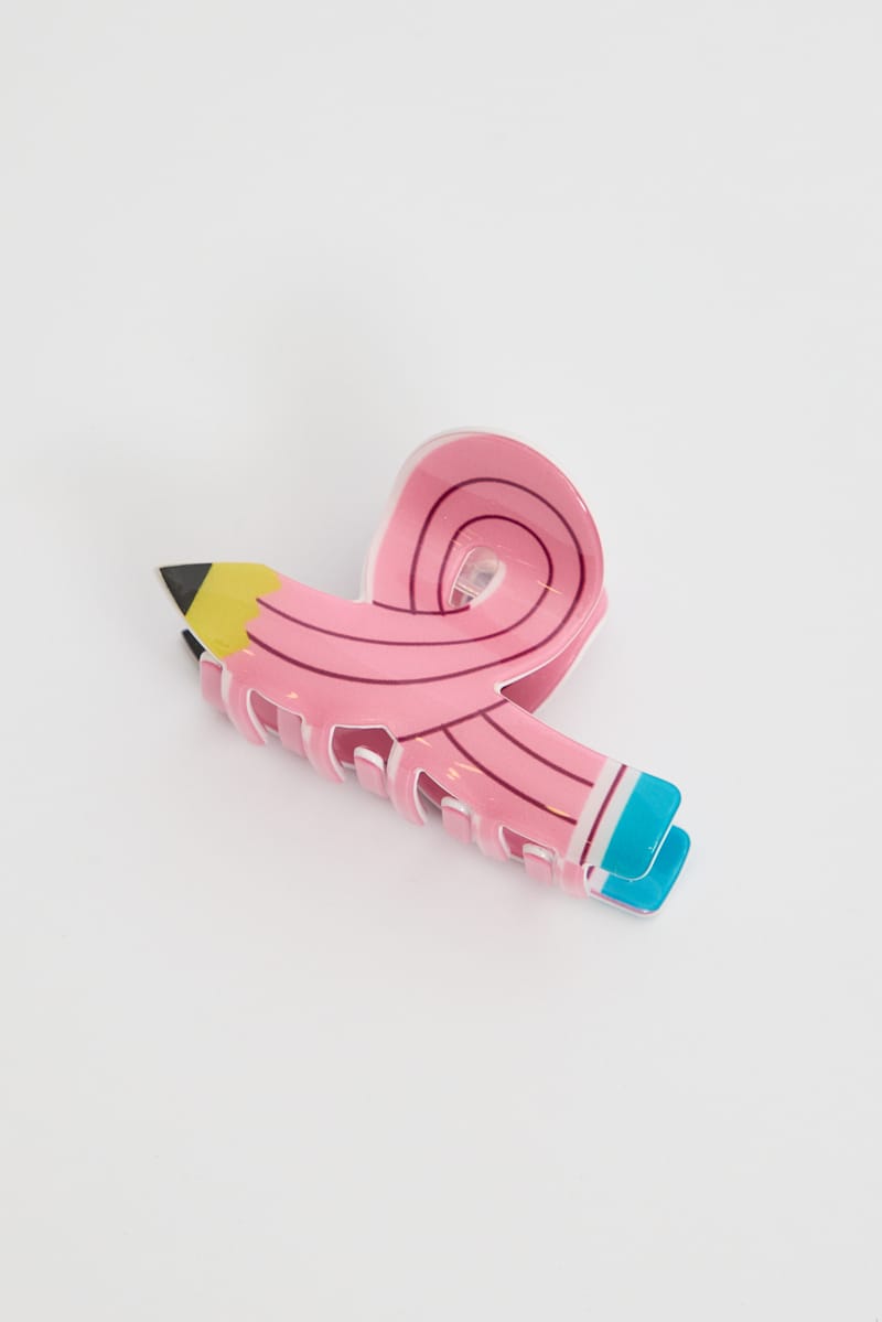 Pink Print Pencil Claw Clip for YouandAll Fashion