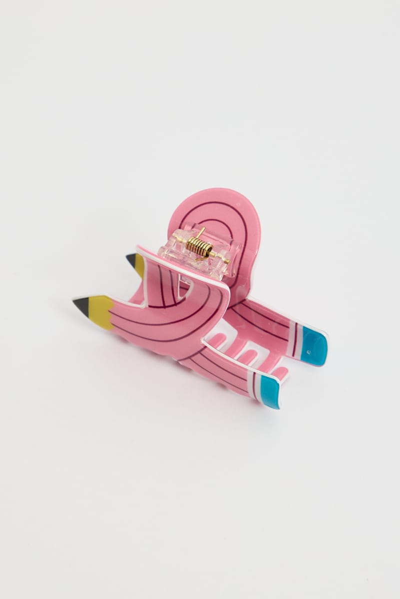Pink Print Pencil Claw Clip for YouandAll Fashion