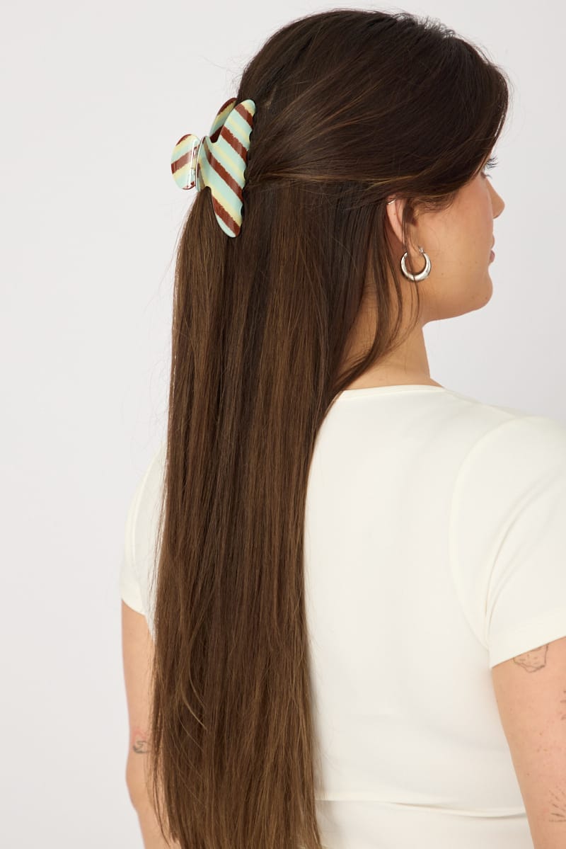 Multi Stripe Hair Claw Clip for YouandAll Fashion