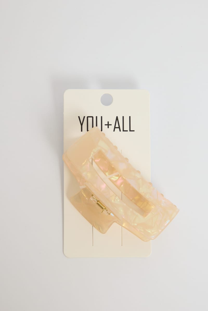 White Large Rectangle Claw Clip for YouandAll Fashion