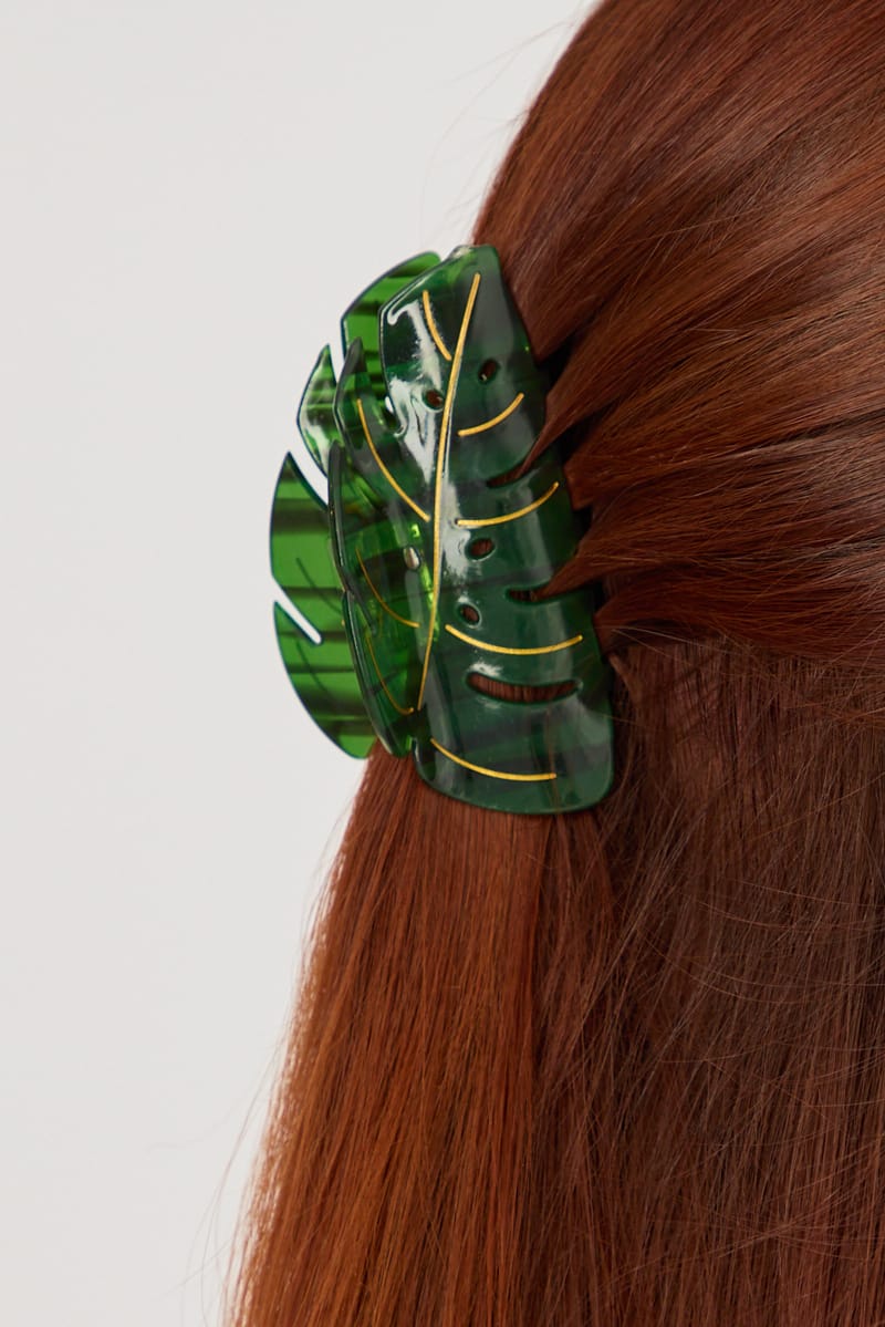 Green Leaf Shaped Hair Claw Clip for YouandAll Fashion