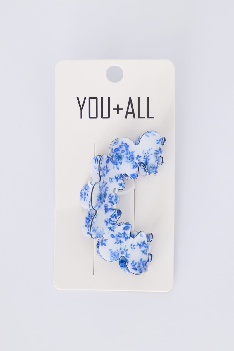 Blue Print Hair Claw Clip for YouandAll Fashion