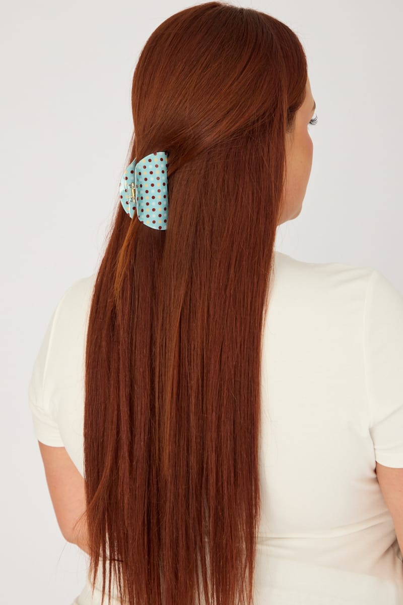 Multi Polka Dot Half-moon Hair Claw Clip for YouandAll Fashion