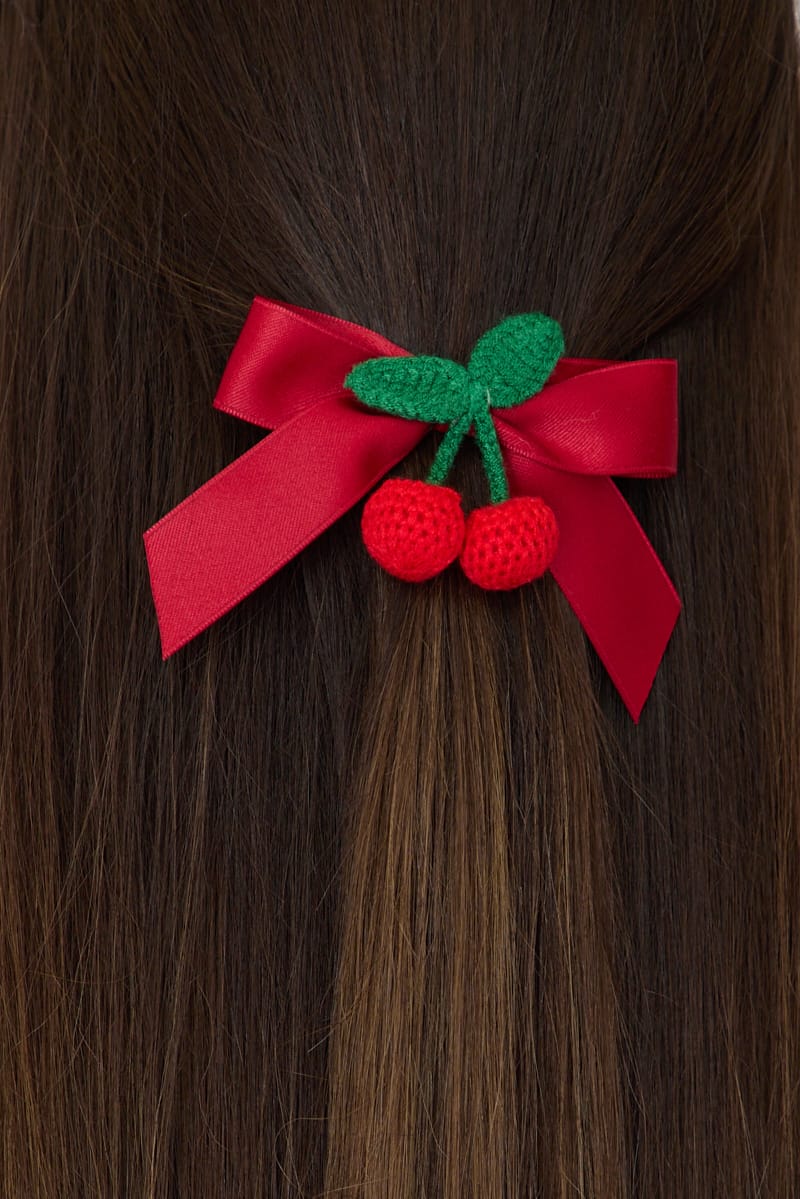 Red Cherry Hair Bow for YouandAll Fashion