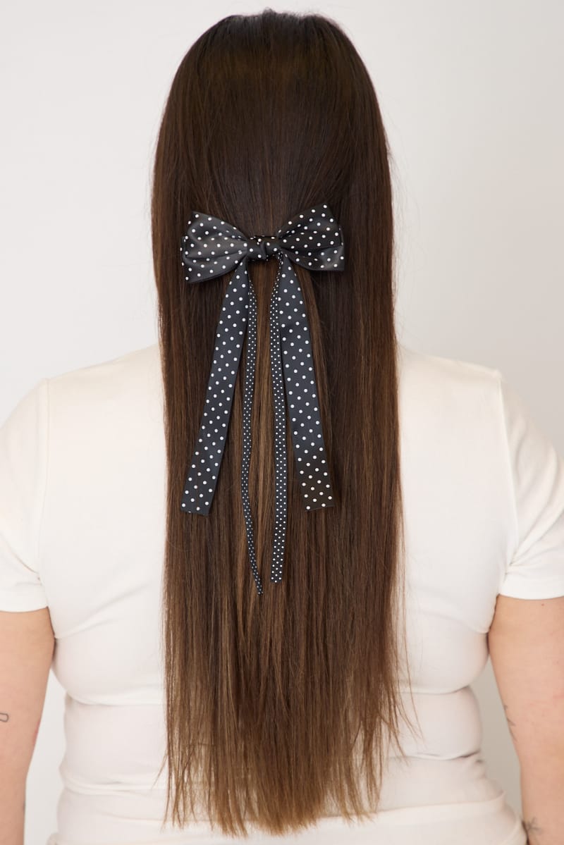 Black Polka Dot Hair Bow for YouandAll Fashion