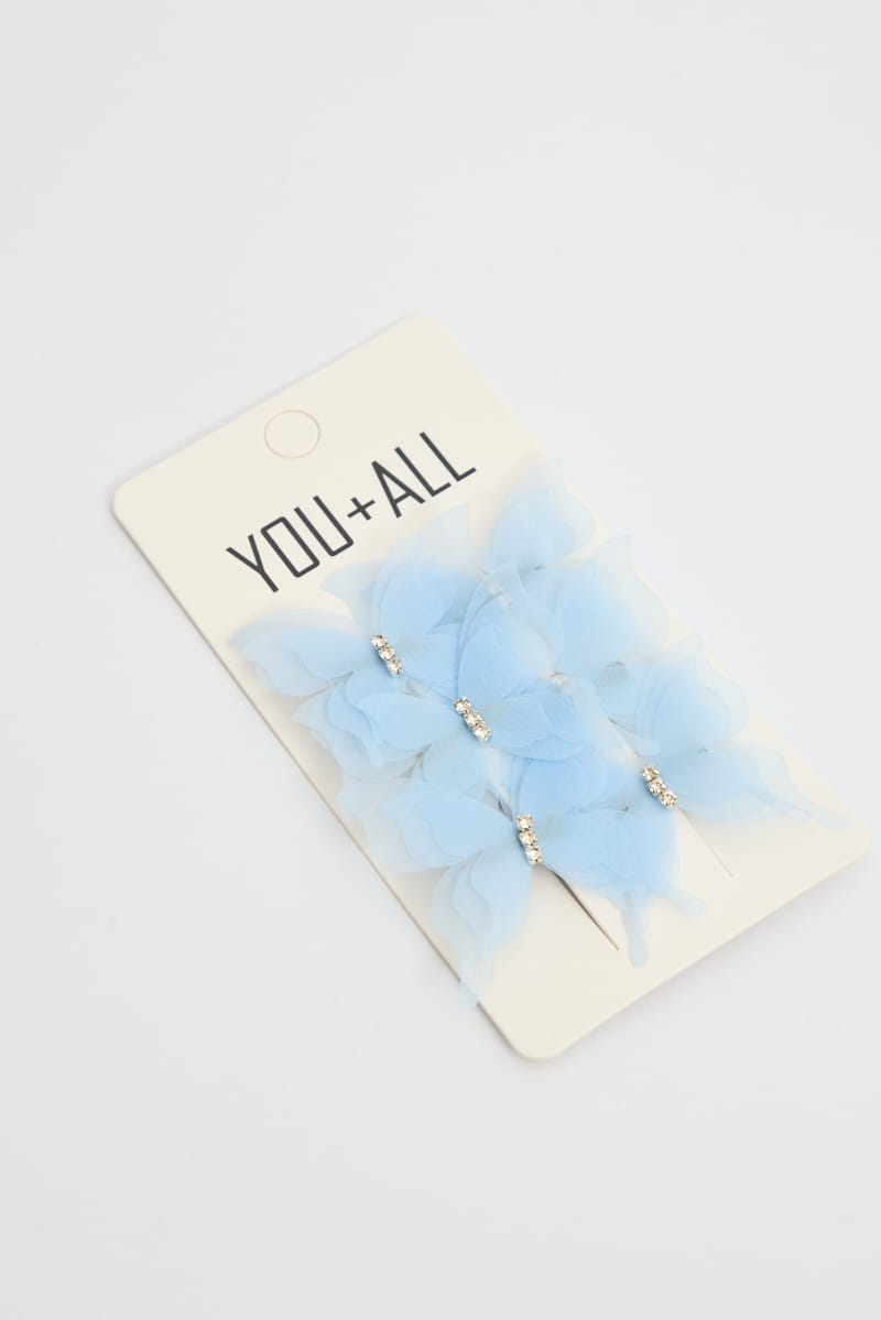 Blue 6 Pack Butterfly Hair Clips for YouandAll Fashion