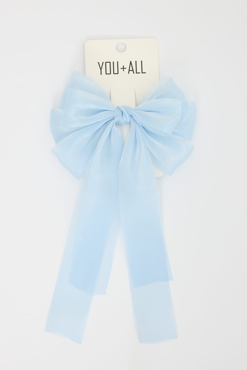Blue Organza Hair Bow for YouandAll Fashion