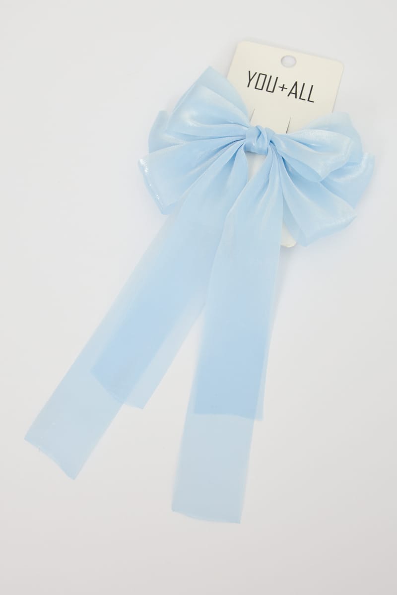 Blue Organza Hair Bow for YouandAll Fashion