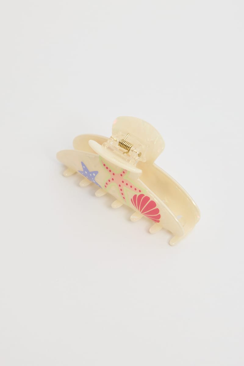 White Print Hair Claw Clip for YouandAll Fashion