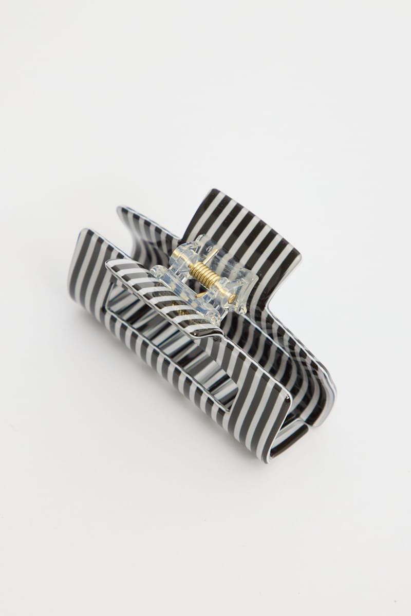 Multi Stripe Rectangle Claw Clip for YouandAll Fashion