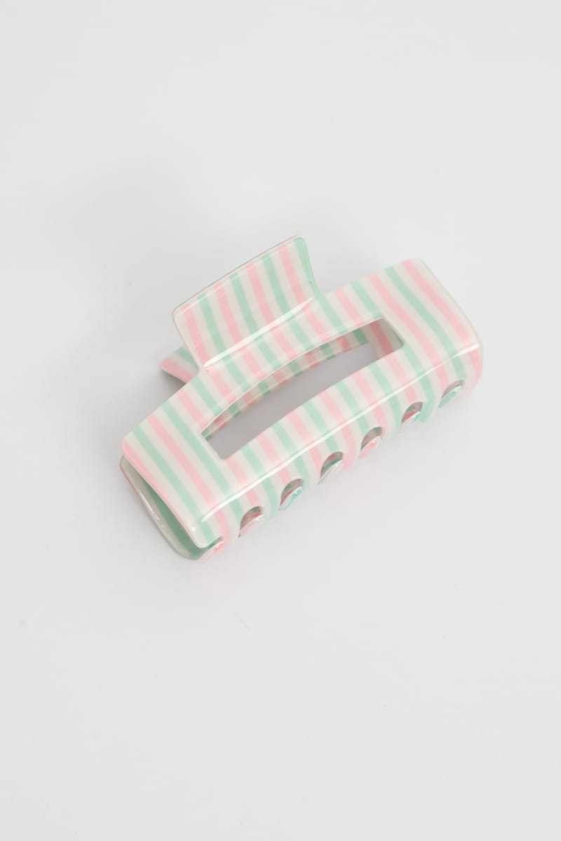 Multi Stripe Rectangle Claw Clip for YouandAll Fashion