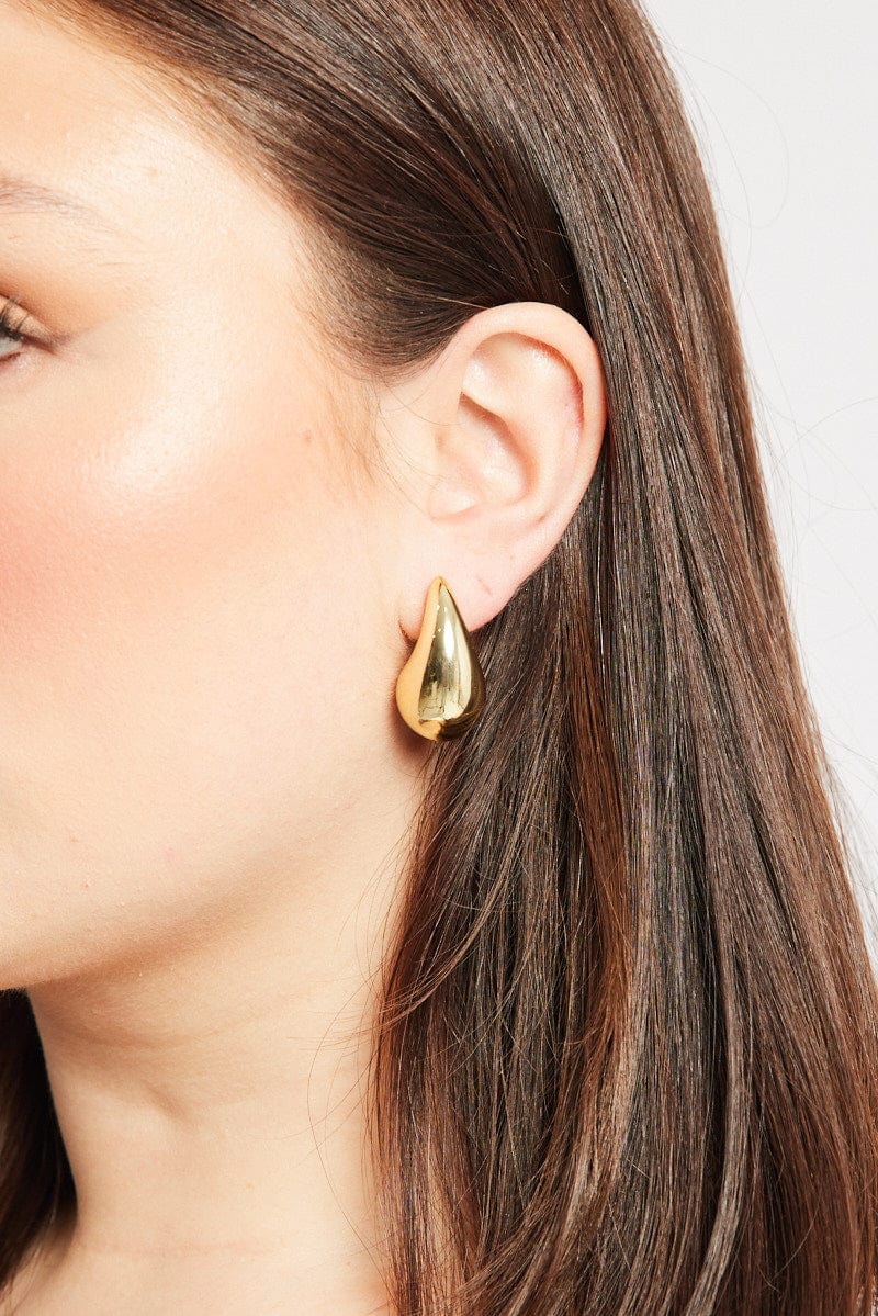 Gold Teardrop Earrings for YouandAll Fashion