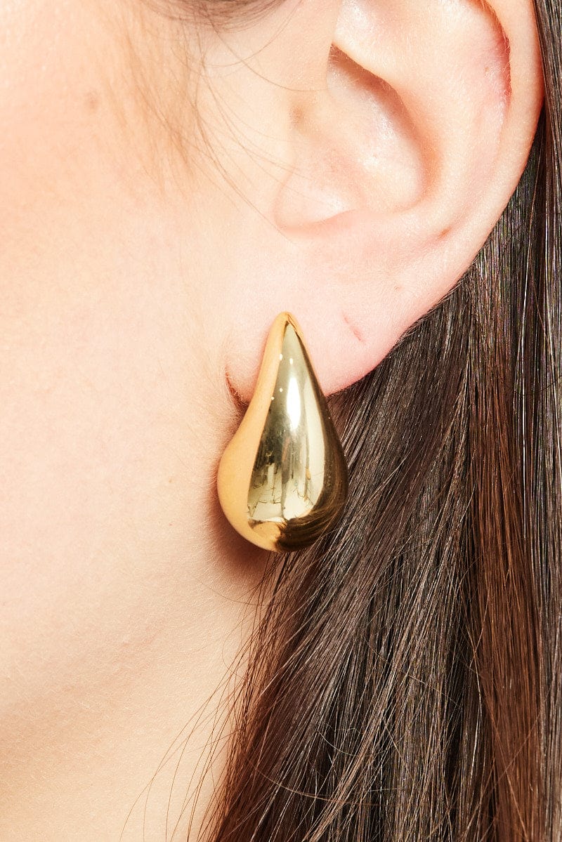 Gold Teardrop Earrings for YouandAll Fashion