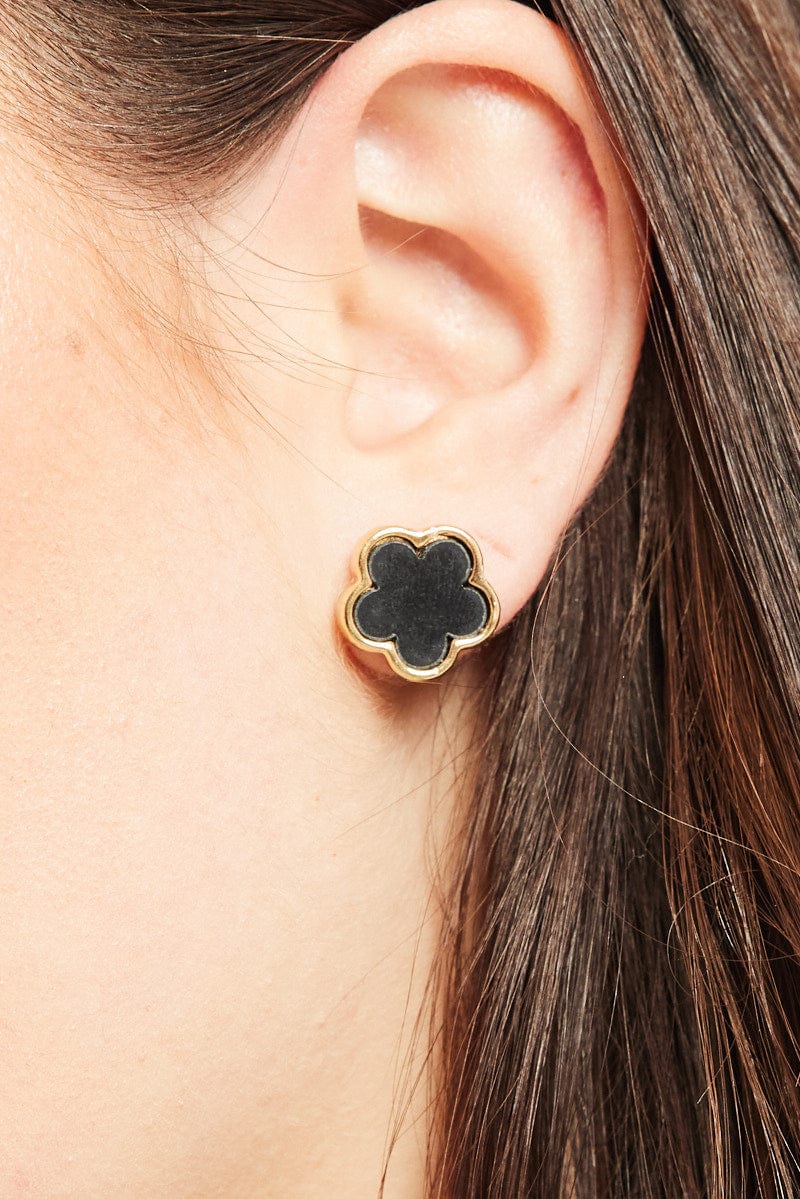 Black Flower Earrings for YouandAll Fashion