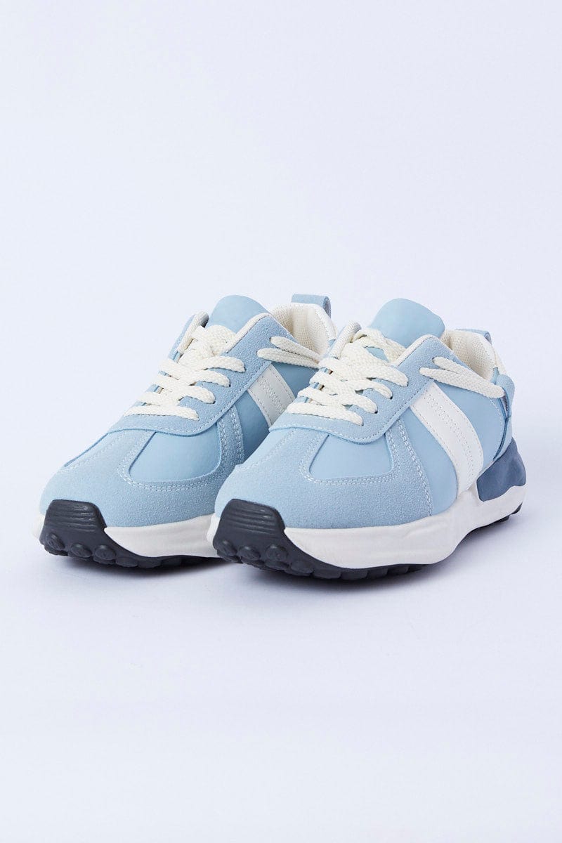 Blue Colorblock Lace Up Trainers Sneakers for YouandAll Fashion