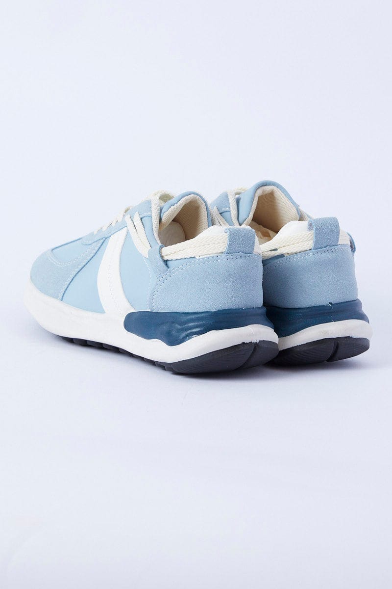 Blue Colorblock Lace Up Trainers Sneakers for YouandAll Fashion