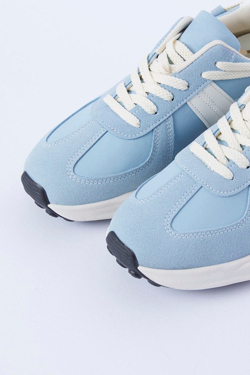 Blue Colorblock Lace Up Trainers Sneakers for YouandAll Fashion