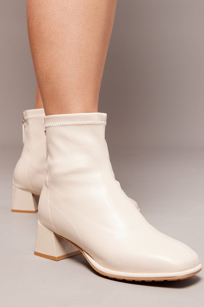 White Ankle Boots Sock Boots for YouandAll Fashion
