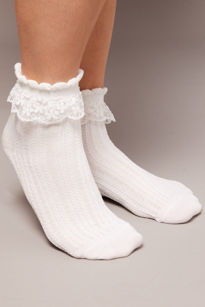 White Lace Frill Socks for YouandAll Fashion