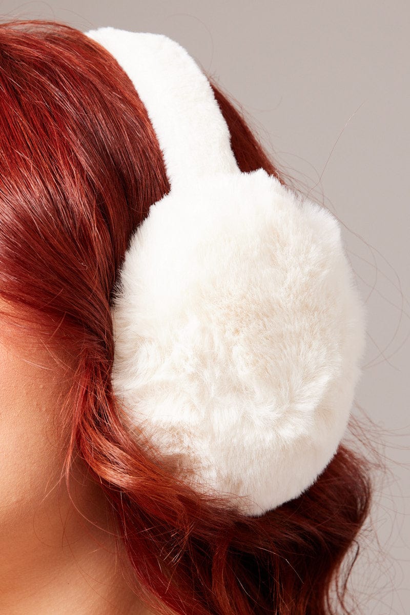White Fluffy Ear Muffs for YouandAll Fashion