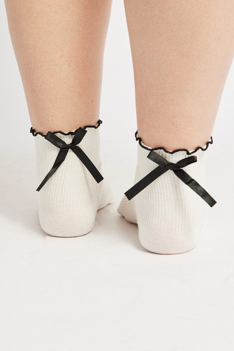 White Frill Socks with Bow for YouandAll Fashion