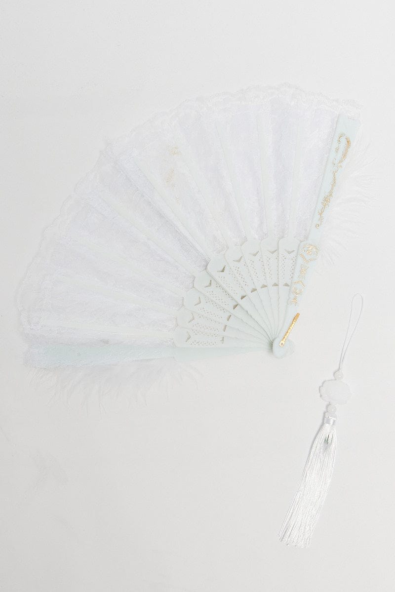 White Faux Fur Fan for YouandAll Fashion