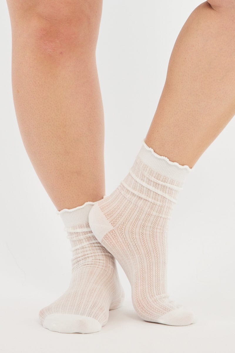 White Frill Edge Socks for YouandAll Fashion