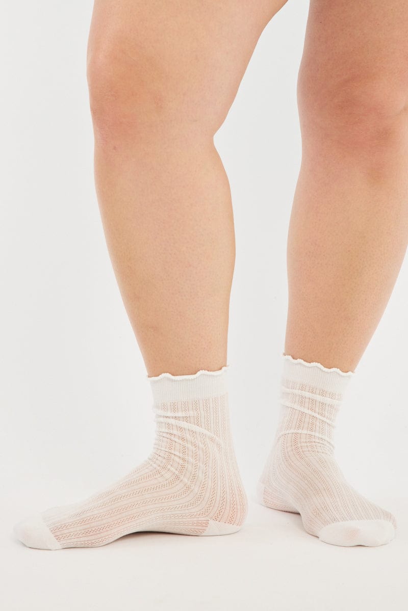 White Frill Edge Socks for YouandAll Fashion