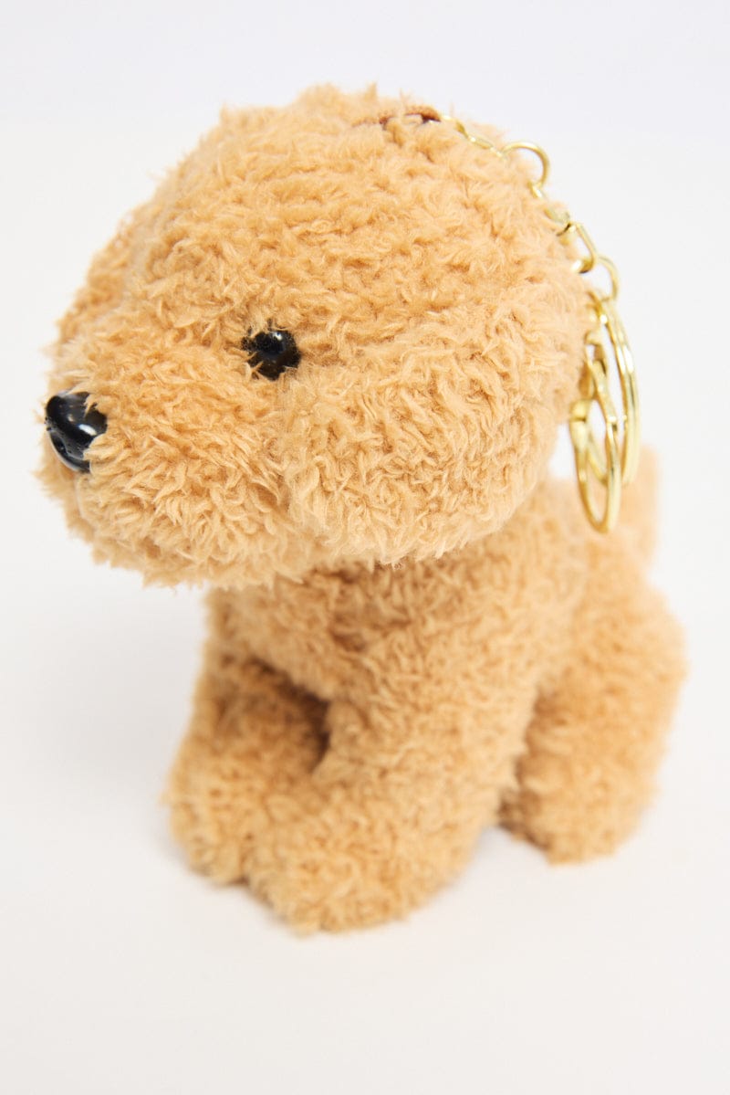 Beige Teddy Dog Keyring Bag Charm for YouandAll Fashion