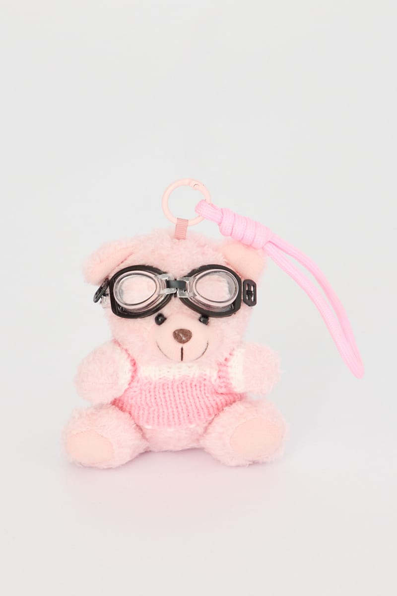 Pink Bear Keyring Bag Charm for YouandAll Fashion