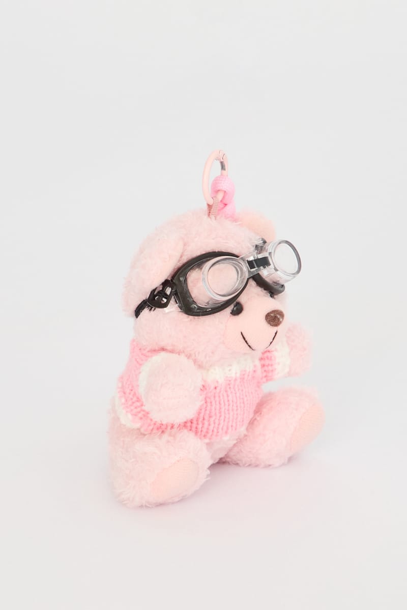 Pink Bear Keyring Bag Charm for YouandAll Fashion