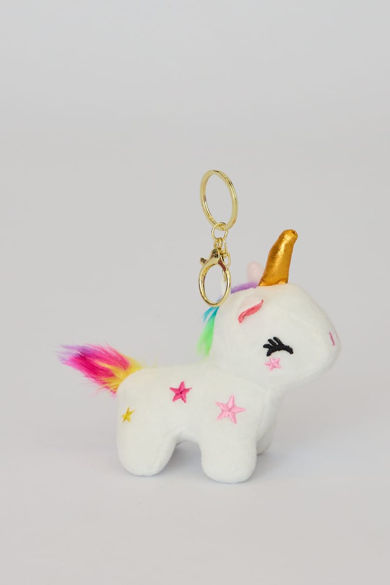 White Unicorn Keyring Bag Charm for YouandAll Fashion