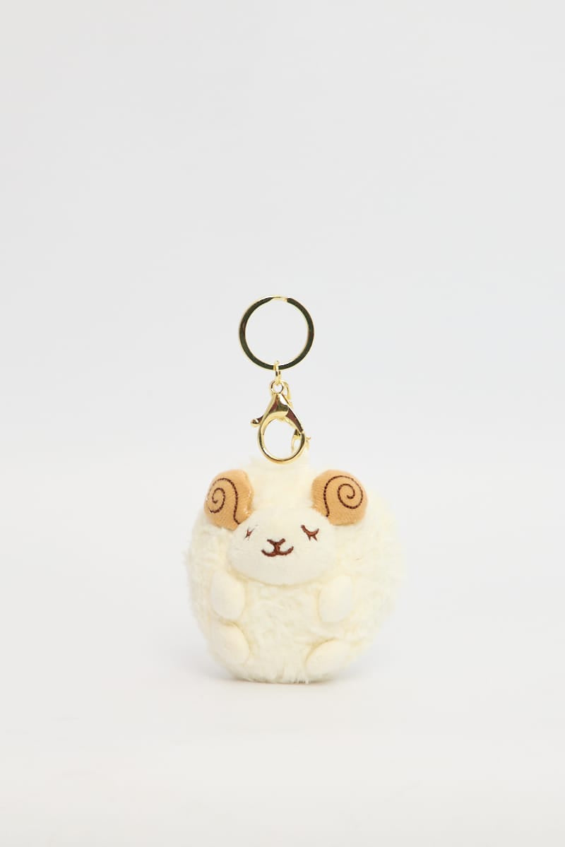 White Sheep Keyring Bag Charm for YouandAll Fashion
