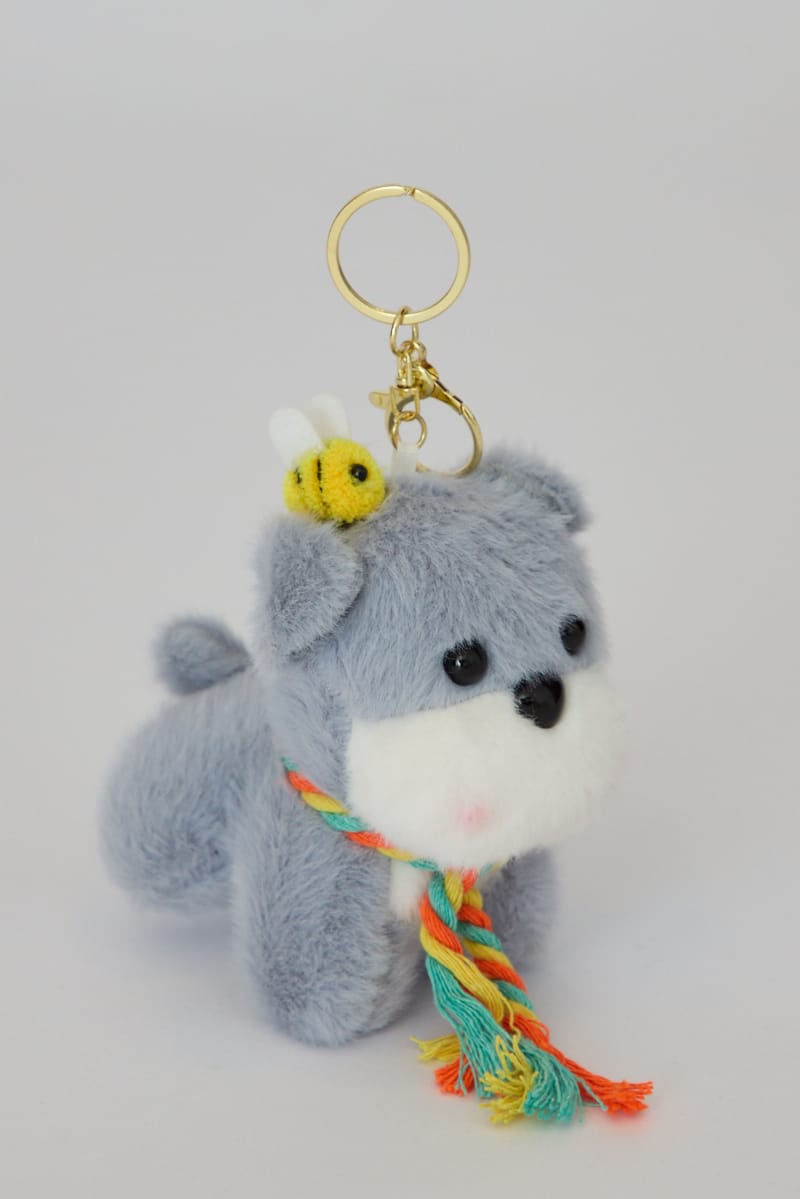 Grey Dog Keyring Bag Charm for YouandAll Fashion