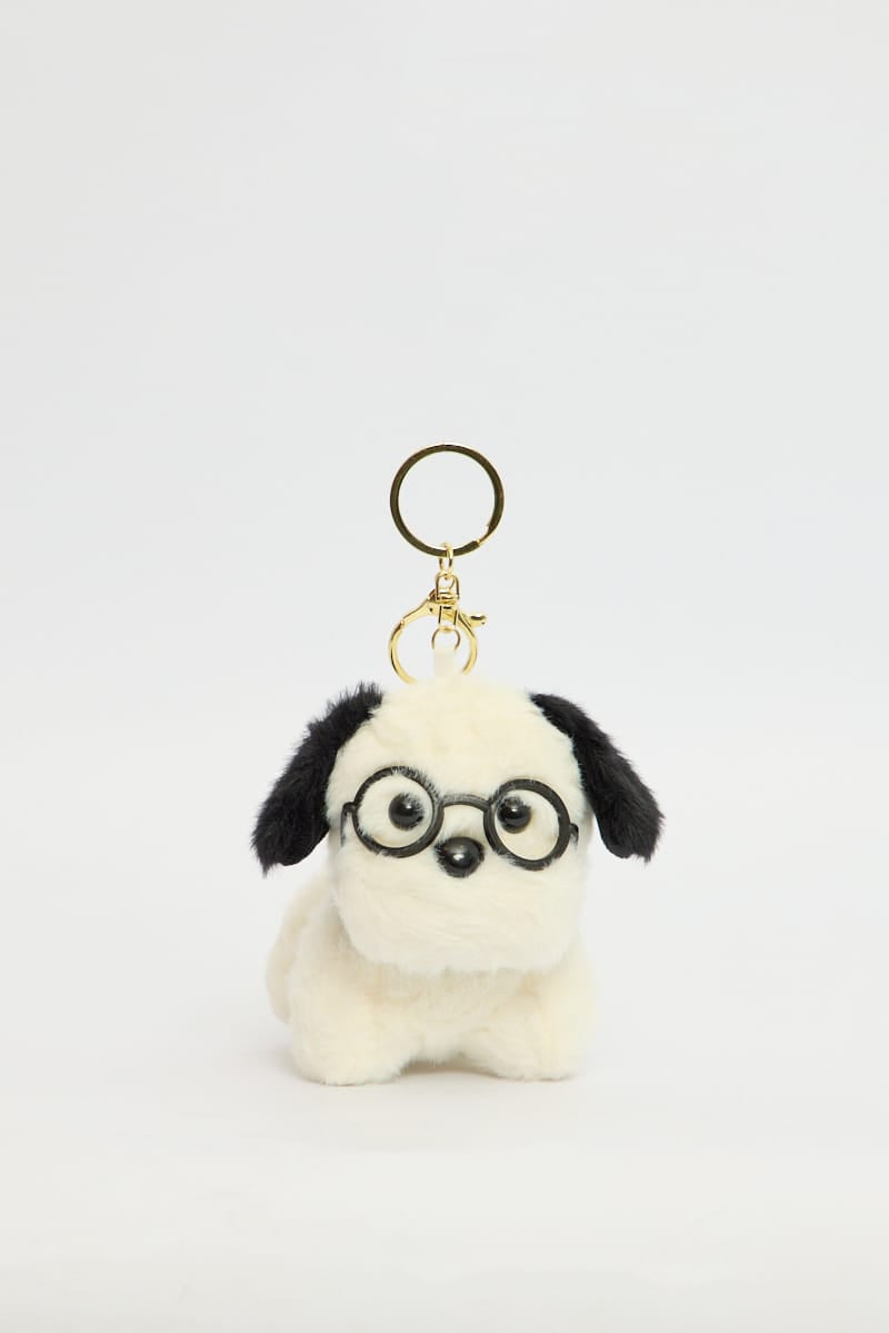 White Dog Keyring Bag Charm for YouandAll Fashion