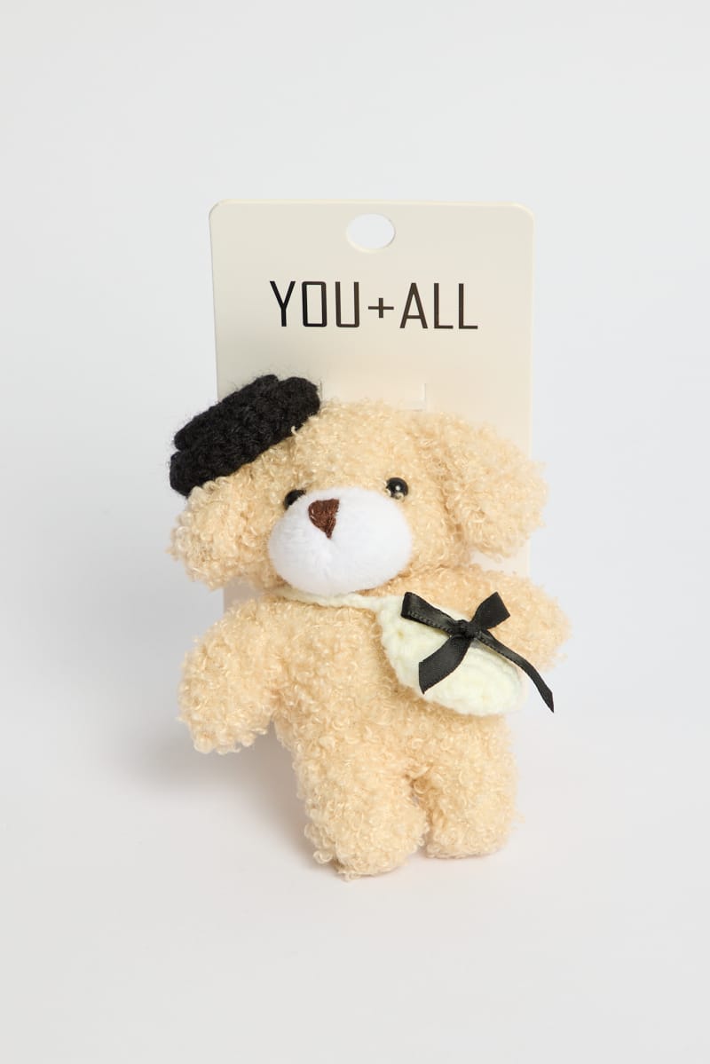 Beige Bear Keyring Bag Charm for YouandAll Fashion