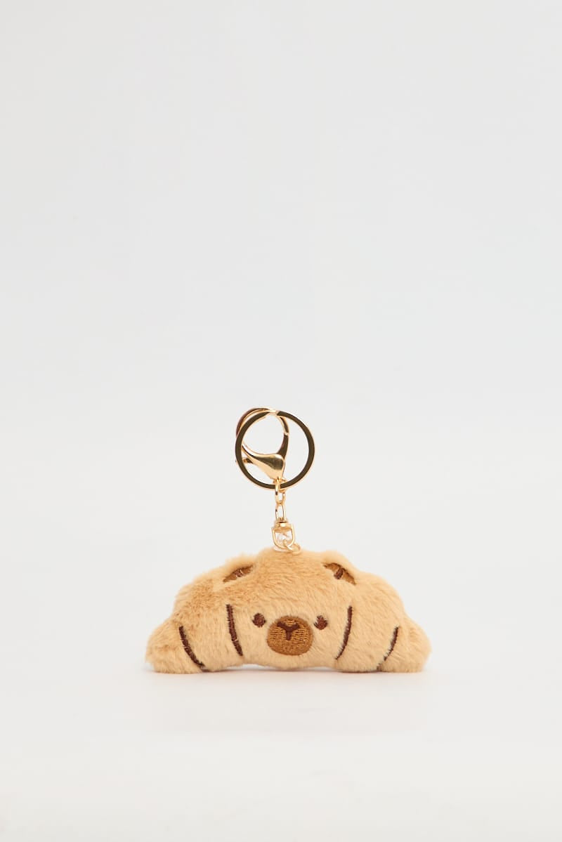 Brown Croissant Keyring Bag Charm for YouandAll Fashion