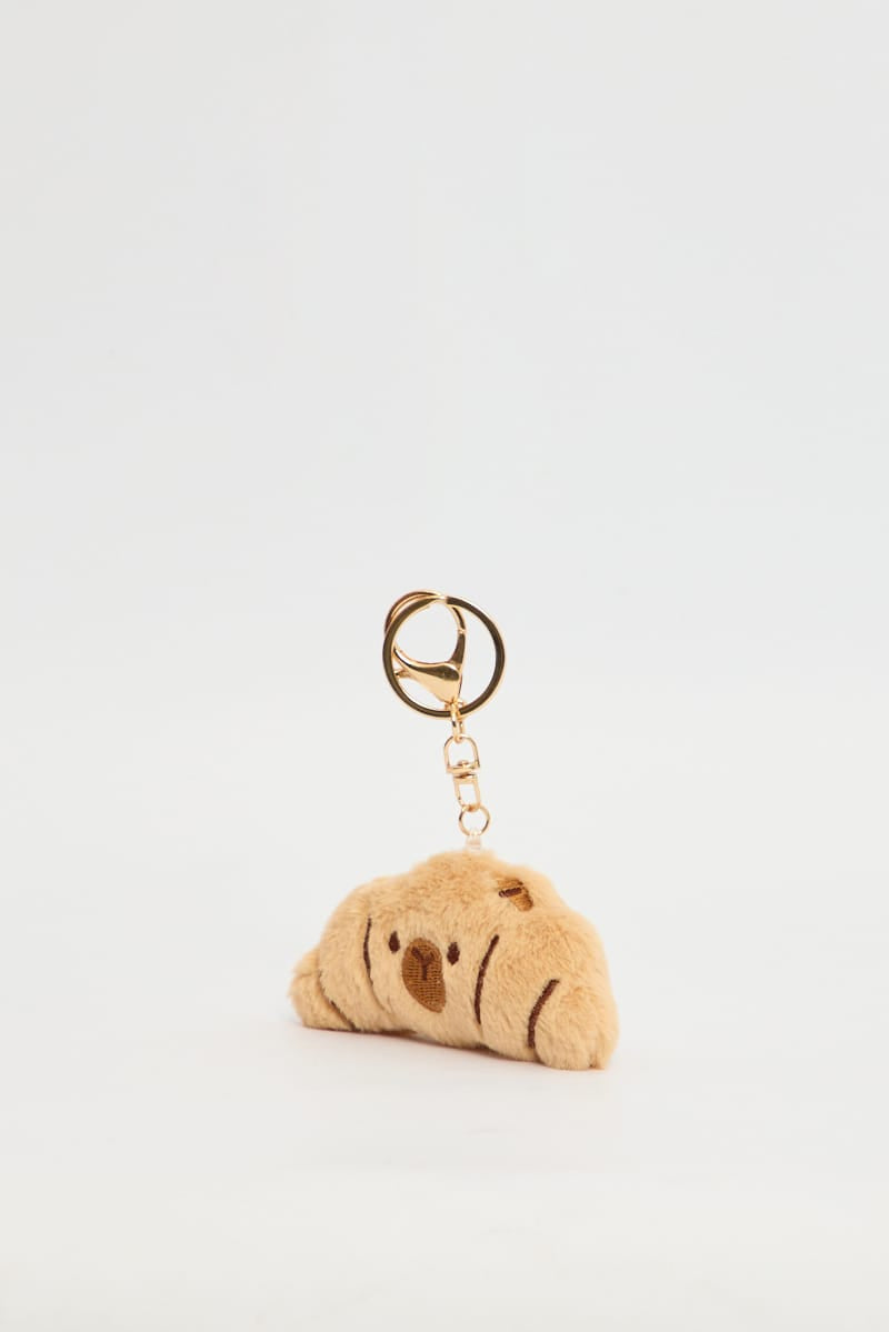 Brown Croissant Keyring Bag Charm for YouandAll Fashion