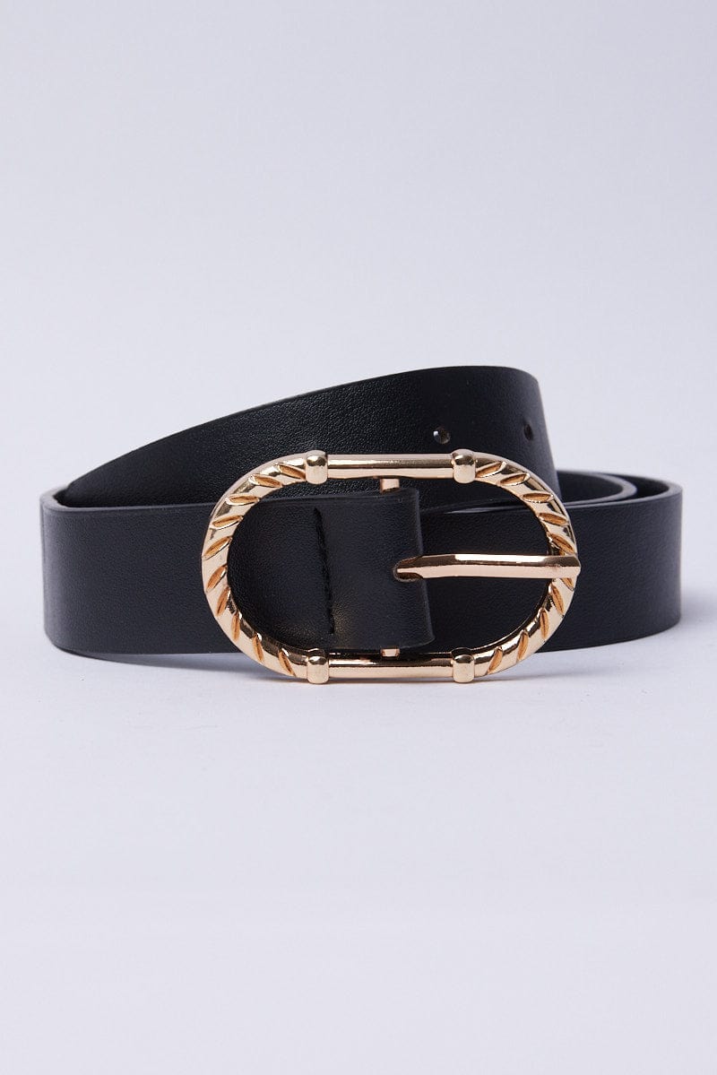 Gold Twist Detail Oval Buckle Belts for YouandAll Fashion