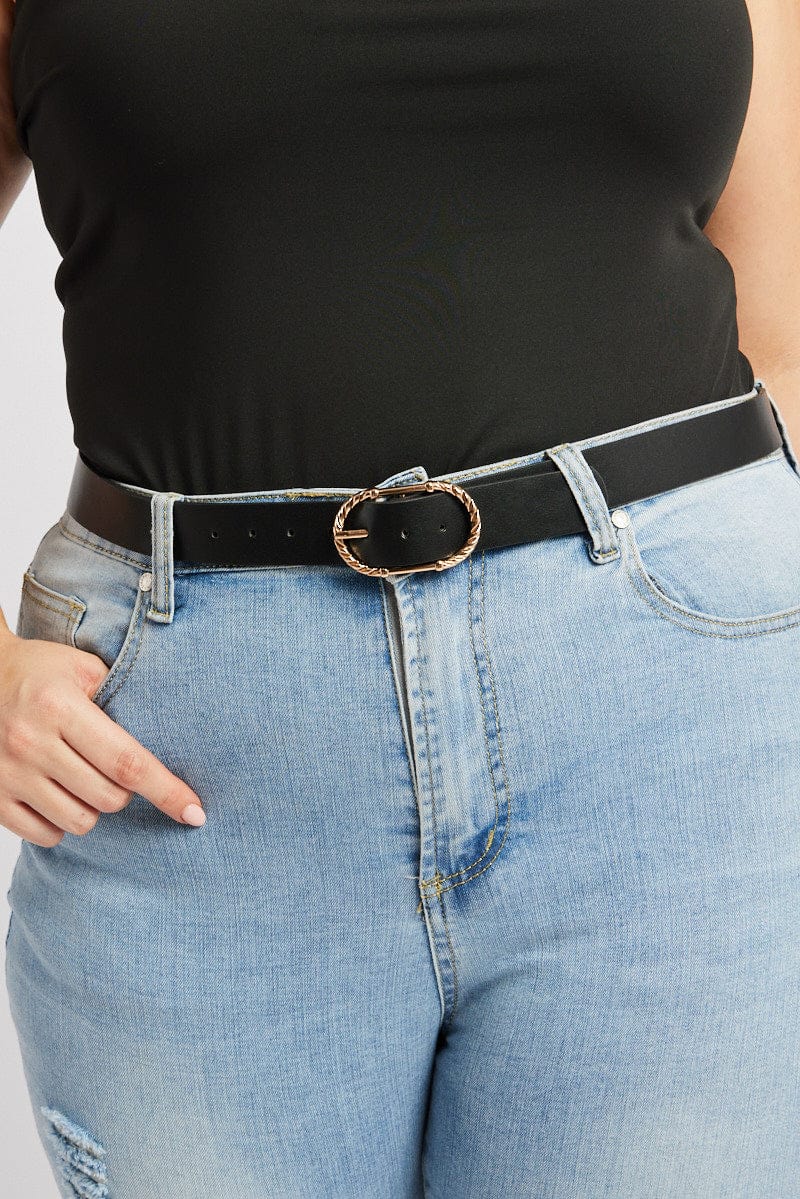 Gold Cable Detail Oval Buckle Belt for YouandAll Fashion