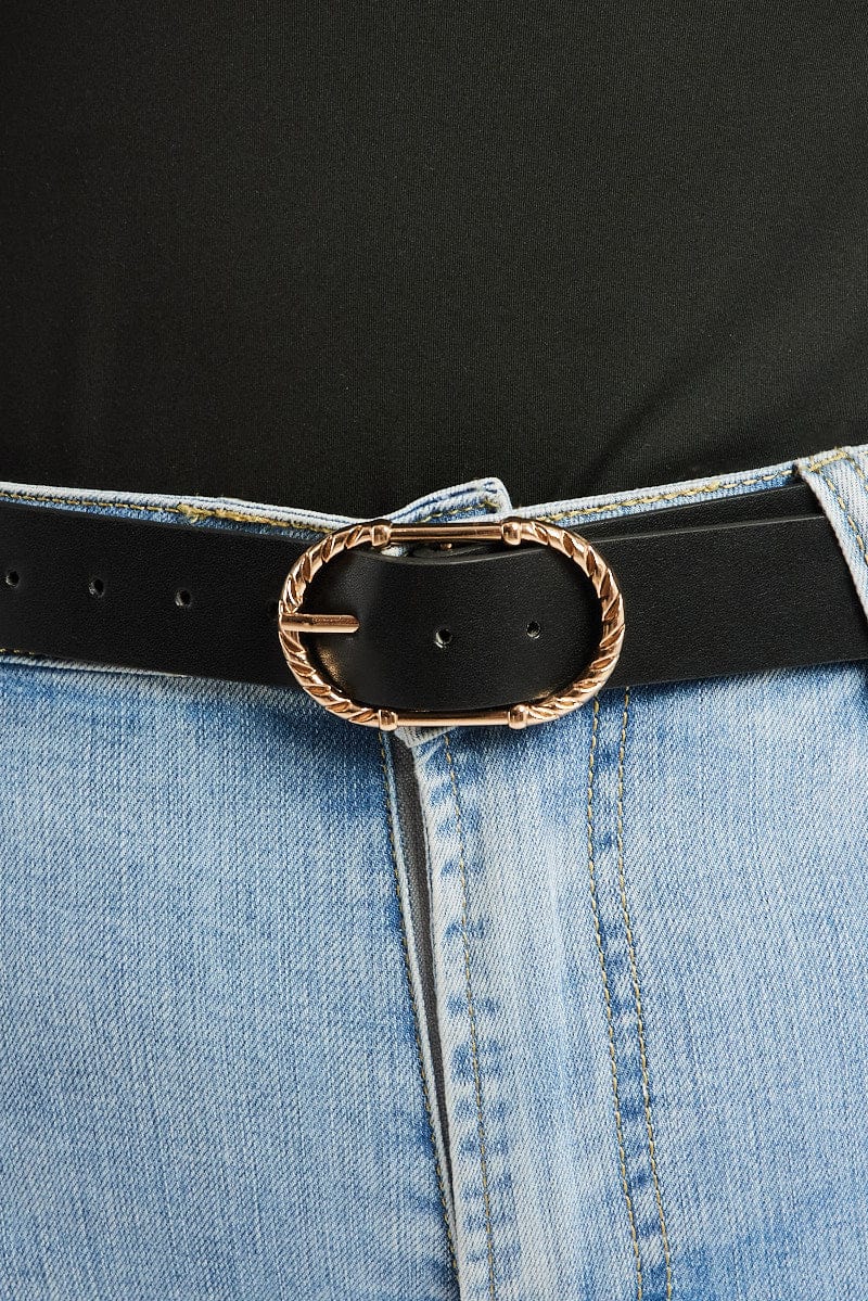 Gold Cable Detail Oval Buckle Belt for YouandAll Fashion