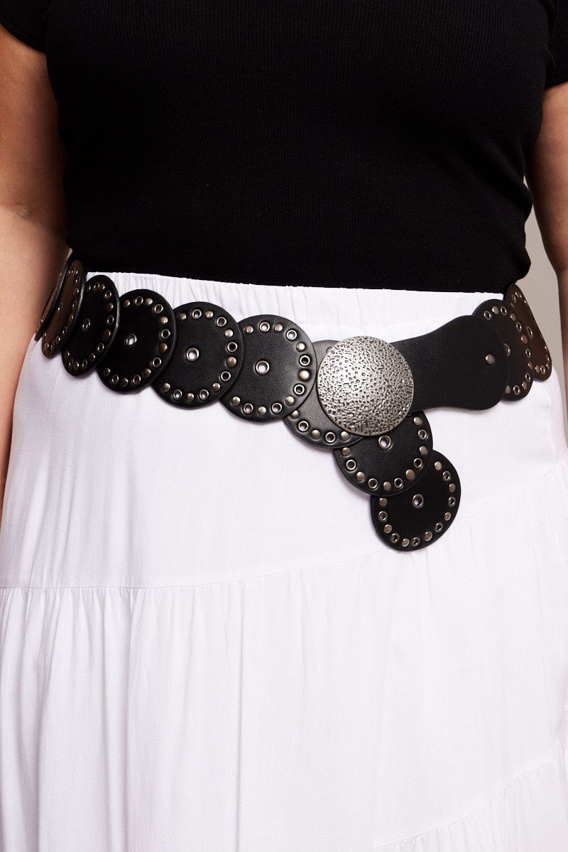 Black Disc Belt for YouandAll Fashion